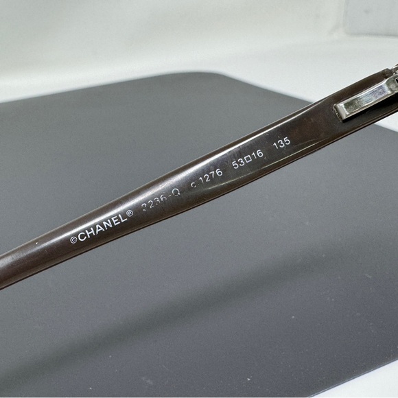 Rare Authentic Chanel 3236-Q c.1276 Brown 53mm Frames Eyeglasses Frame No Lenses - Picture 7 of 15